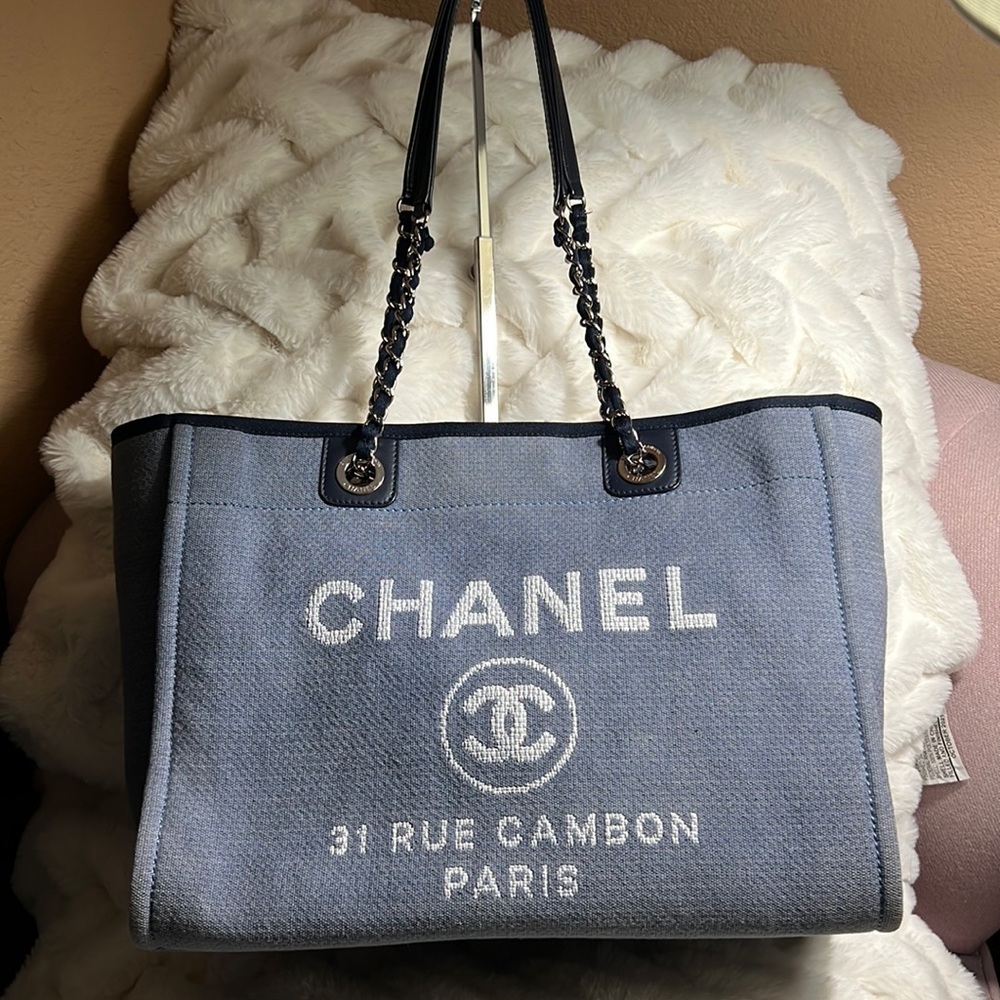 Chanel denim tote bag